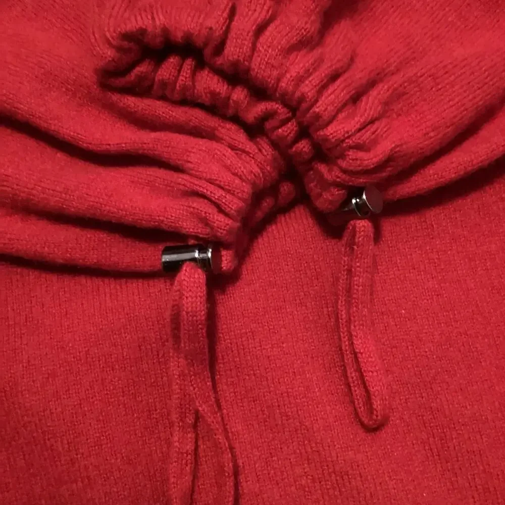 Childress Y2K Red 100% Cashmere Cropped Blouson Pocket Sweater 1 S
